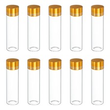 10Pcs Mini Glass Bottles with Lids, 15ml Small Clear Glass Jars