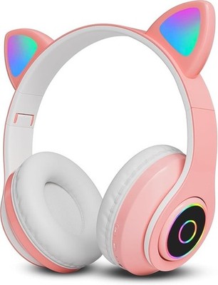Iclever Bluetooth Kinder Kopfhörer, BTH13 Katzenohr LED Leucht Kinder Kabellos Kopf