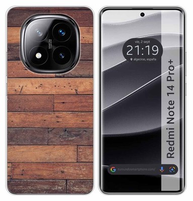Silikonhülle Für Xiaomi Redmi Note 14 Pro+ Plus 5G Holzdesign 03 Zeichnungen