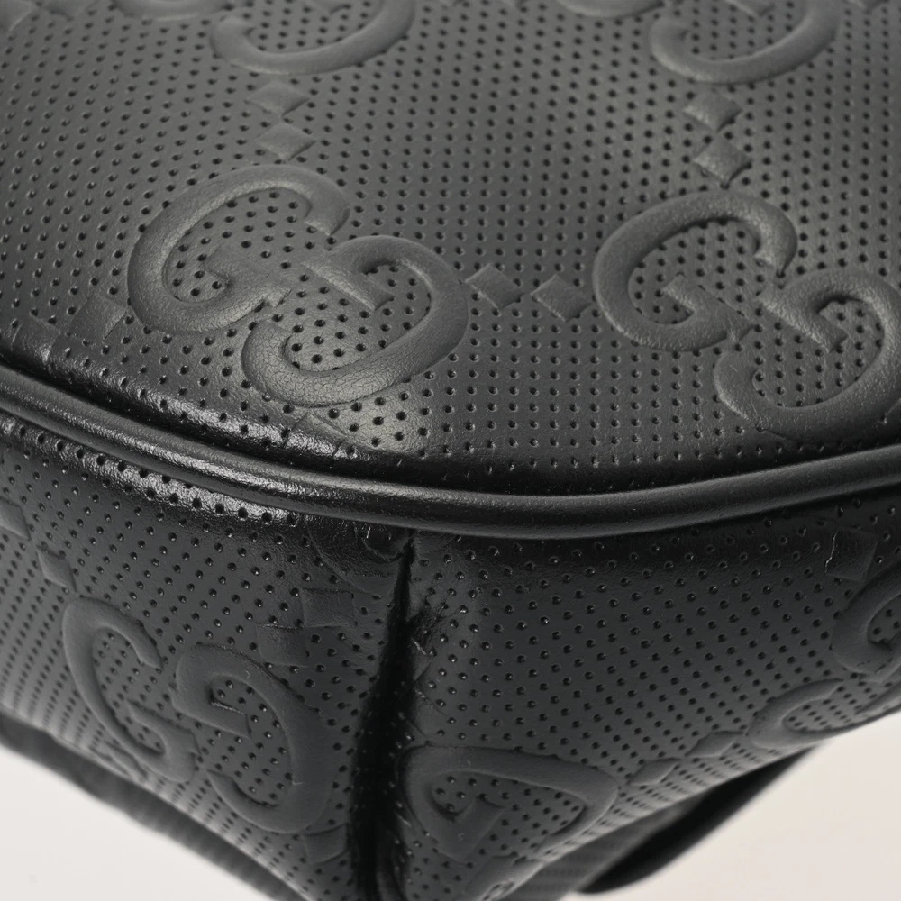 GUCCI GG Embossed Leather Belt Bag for Men in Black