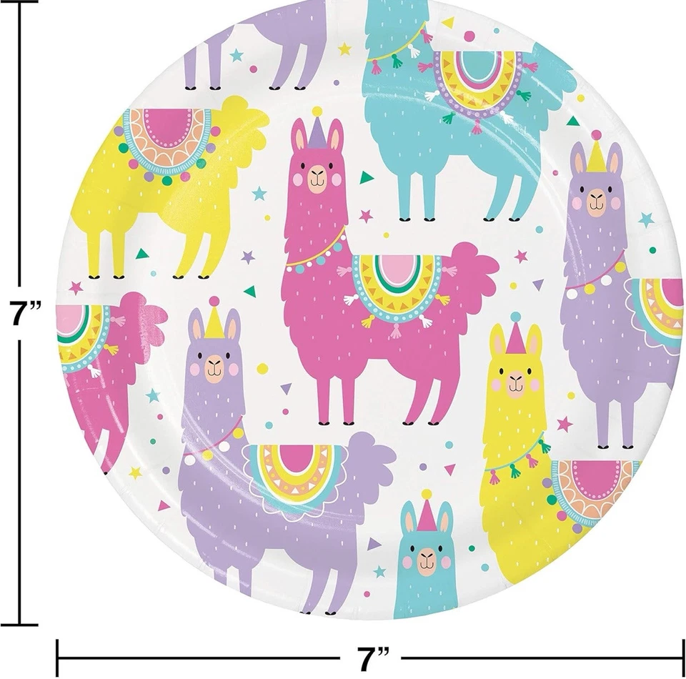 Llama Party Dessert Plates (8) - Image 2 of 2