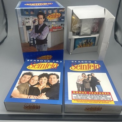 SEINFELD Seasons 1 2 3 Gift Set W/ Script Cards Salt Pepper Shakers DVD