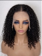 Kinky Curly 14 Inch 13x6 Lace Frontal Wig   250 Density 100 Human Hair