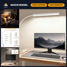 Plus Size White LED Desk Lamp with Clamp, 1200 Lm Eye-Caring Light for Home Offi
