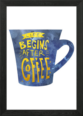 Das Leben beginnt nach dem Kaffee Gerahmtes Wandbild Poster Leinwanddruck Bild