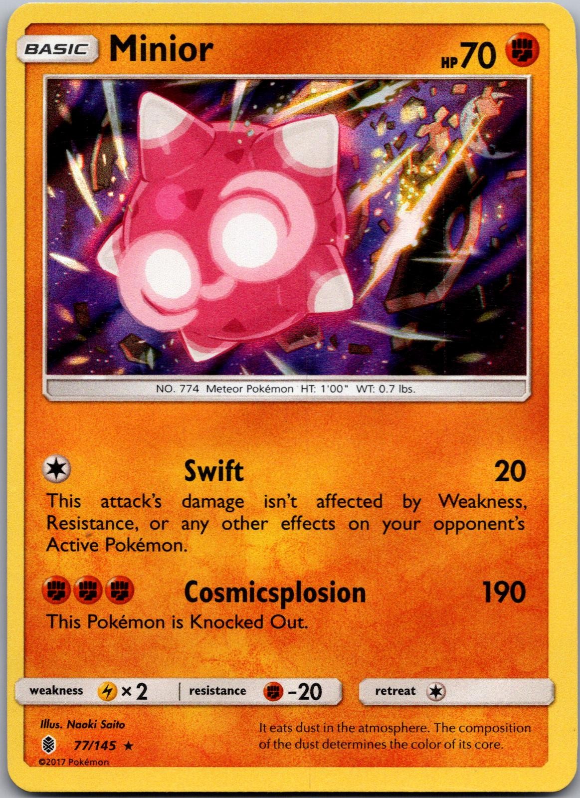 MINIOR 77/145 HOLO HOLO RARE GUARDIANS RISING POKEMON HOLO