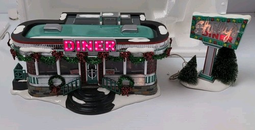 Dept 56 Snow Village Shelly's Diner 55008 Christmas Retired With Original Box - Picture 8 of 9