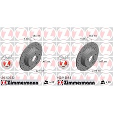 2x ZIMMERMANN SPORT Z BREMSSCHEIBEN 278mm GELOCHT HINTEN passend f&uuml;r MERCEDES 19