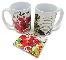 Cathedral Art Abbey & CA Gift Scatter Kindness Mug with Fabric Coaster Set,Multi