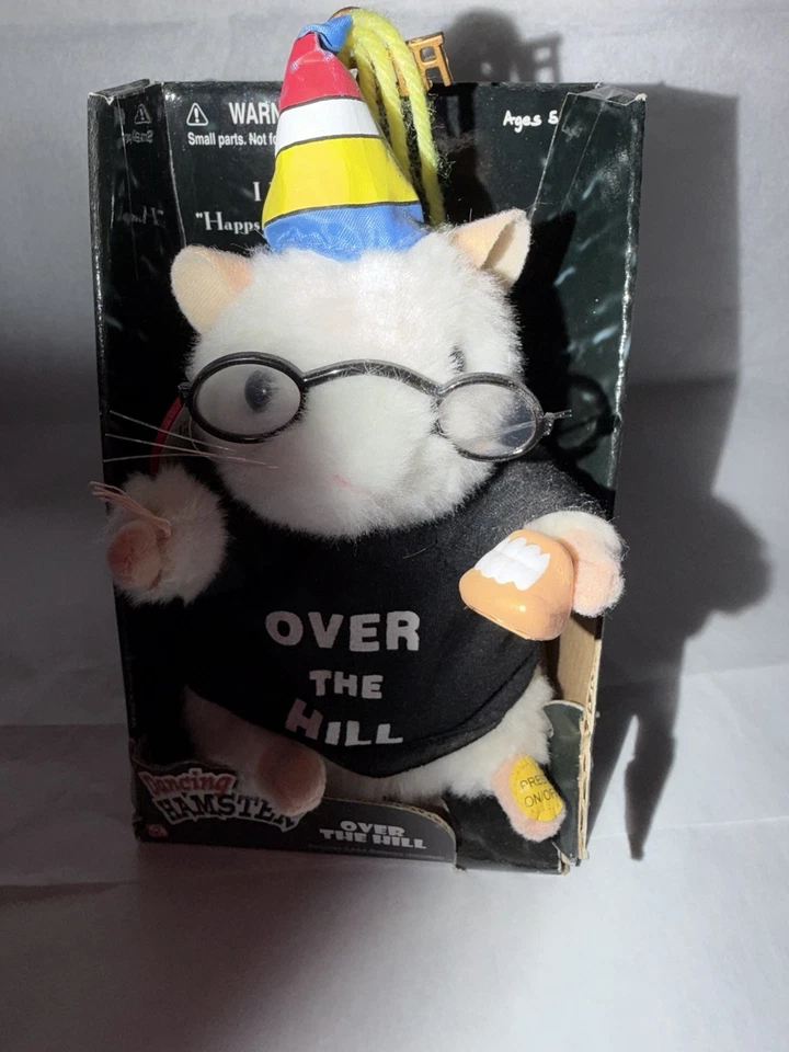 Juguete de colección Gemmy Dancing Hamster Over The Hill 2003 canta bailes en caja LEER Foto 2 de 4