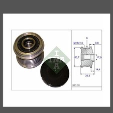 Polea de rebasamiento del alternador BMW 535020310 INA 12317802619 12317802261