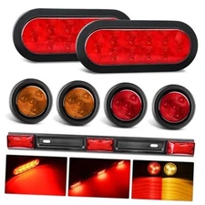  LED Trailer Light Kit Tail Lights w/Marker Light w/ID Light Bar Trailer Lights