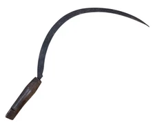 Antique Unique Handle Style Farm Hand Scythe Sickle Rustic Hand Tool Serrated