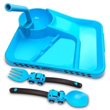 Toddler Plates - Toddler eating Utensil set with Spoon Fork and Removable Straw
