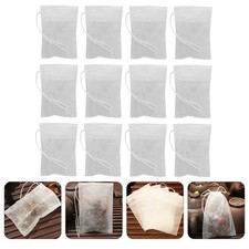 100 Pcs Reusable Tea Infuser Bags Fiber Drawstring Filter For Tea 0.08 per strip