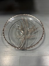 Vintage wheat pattern Sterling Silver Overlay. bit tray 3 toed ruffled rim 7.5"