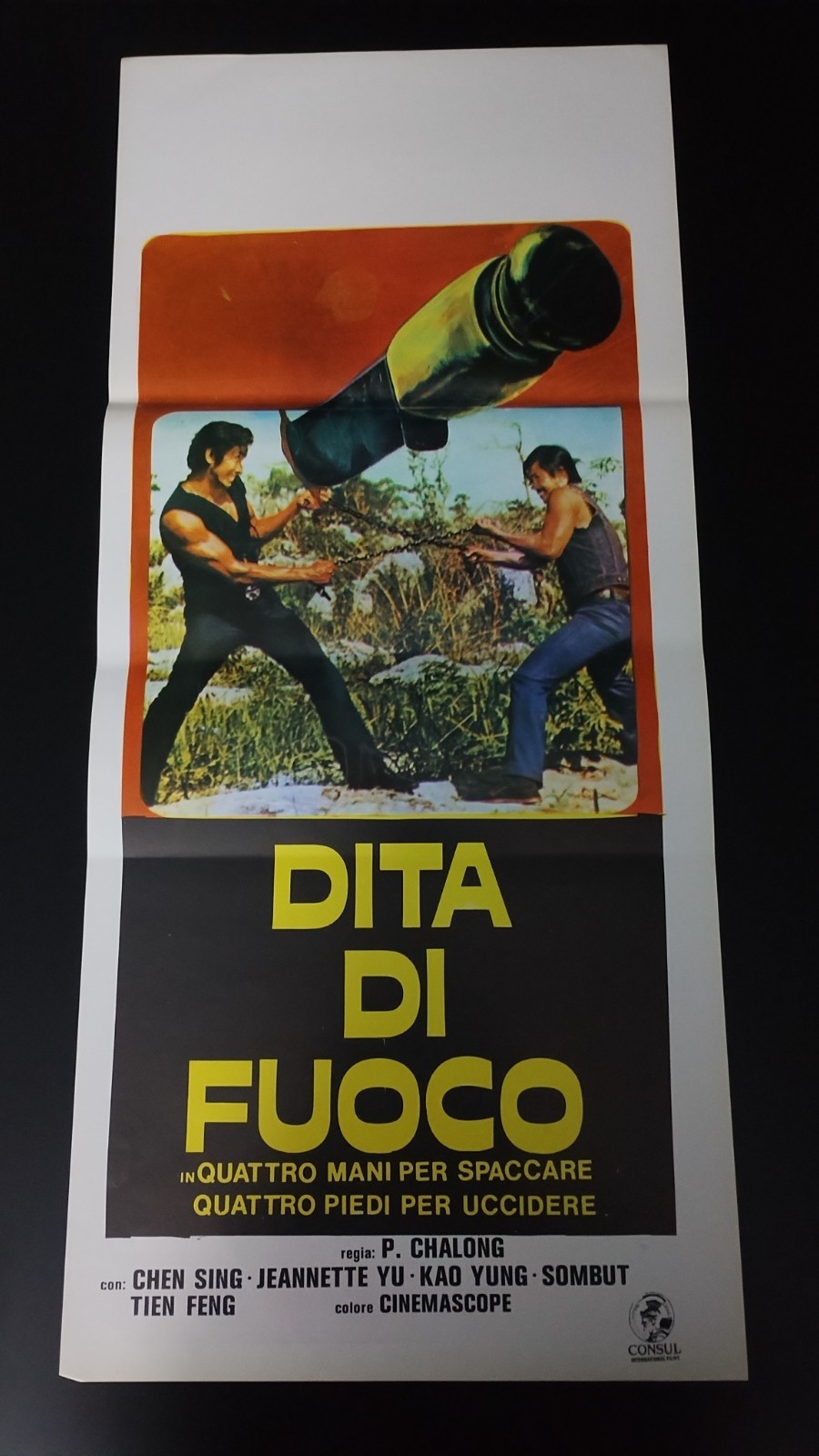 Locandina originale film QUATTRO MANI PER SPACCARE QUATTRO PIEDI PER UCCIDERE (1975) - Regia di P. Chalong