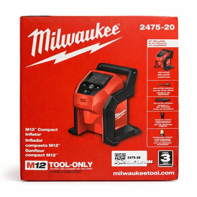 #ad Milwaukee 2475 20 M12 Compact Inflator Cordless 12V Tire Air Compressor Tool $76.98