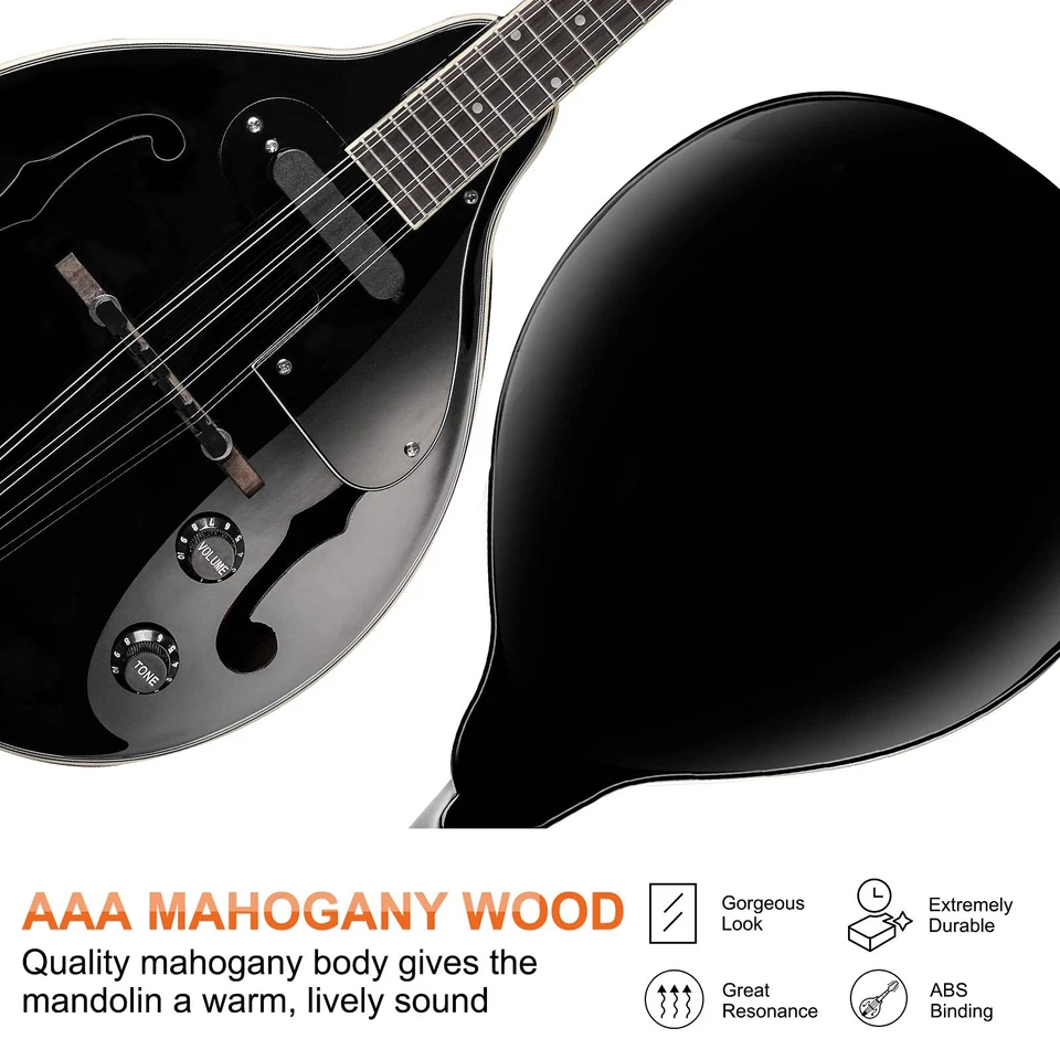 Mandolina Instrumento Caoba Acústico Eléctrico Estilo A Mandolina Musical Foto 3 de 4