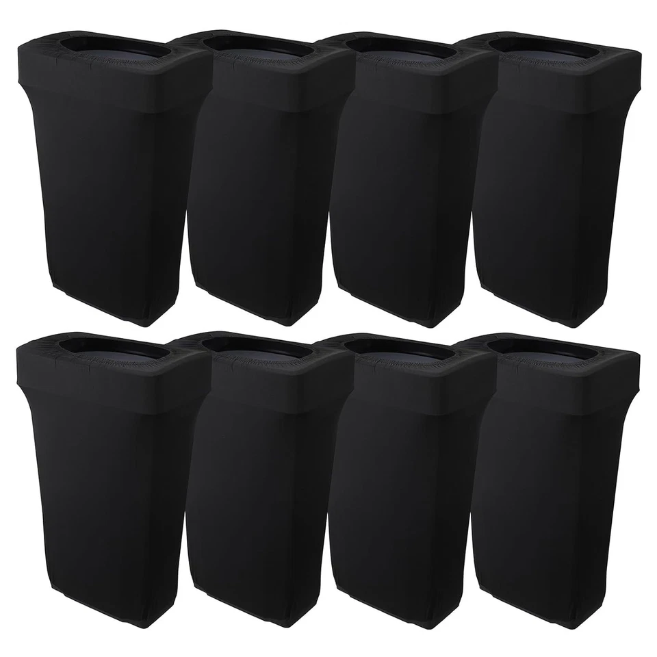 Trash Can Cover 23 Gallon Fitted Outdoor Waste Container Cover 8 Pack - Image 3 of 4
