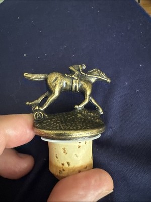 Blanton s Bourbon Whiskey Cork Bottle Stopper w/ Race Horse & Jockey Letter  A 