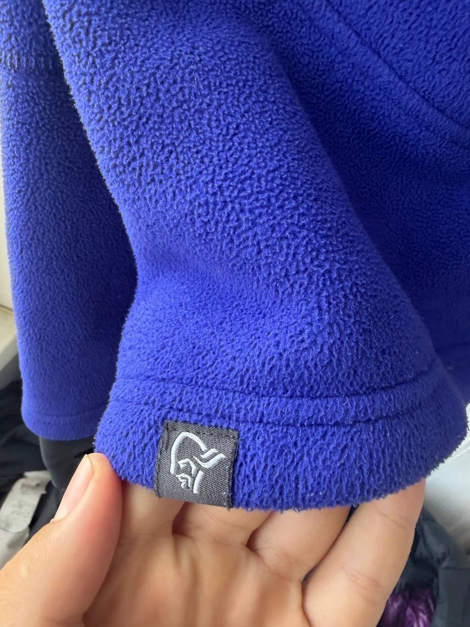 Norrona Narvik Warm3 Fleece Jacket Mens M Blue Berry Polartec Full Zip Hooded image 3