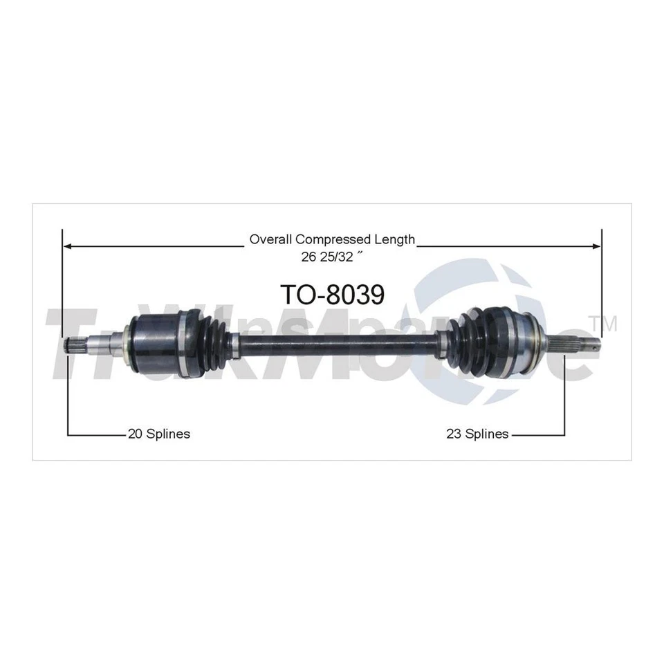 2X TRAKMOTIVE FRONT CV JOINTS AXLE SHAFT SHAFTS FOR TOYOTA TERCEL 1983-1988 - Image 3 of 4