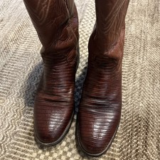 VINTAGE 3113 MADE IN USA DISTRESSED JUSTIN LIZARD SKIN ROPER BOOTS SIZE Women 6B