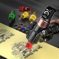 Wireless Tattoo Machine Kit with 2Pcs 2300Mah Batteries 7 Strokes Length ,11 Tat