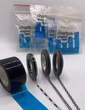 Lot Of 4 NOS Vintage Chartpak Graphic Tape, Art, Scrapbooking, Graphic Design