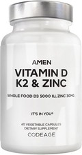 Amen Vitamin D,K2&Zinc,Cholecalciferol D3 500...