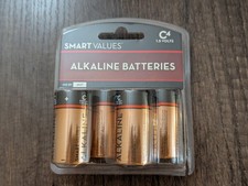 Smart Values Alkaline C Batteries 1.5 Volts 4 ct 