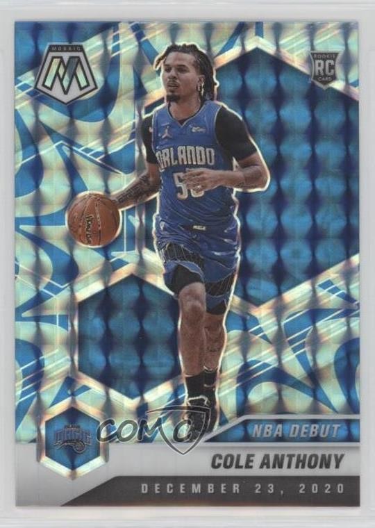 2020-21 Panini Mosaic NBA Debut Reactive Blue Prizm Cole Anthony #268 12g7