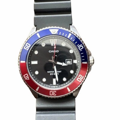 Casio MDV-107 Diver Pepsi Watch New Unused Japan