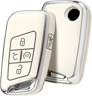 Key Fob Cover, Premium Soft Full Protection Key Fob Case Compatib Model: White