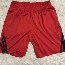 Adidas Men Adidas Crazy Lite Shorts Red Three Stripes Basketball Shorts Size XL