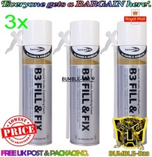 3x Expanding Foam Fix And Fill Aerosol Grade B3 PU BOND IT Foam spray 500ml