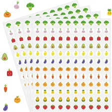 2400 Pcs Small Sticker for Kids,Mini Fruit Sticker Cute Paper Decals 10 Designs