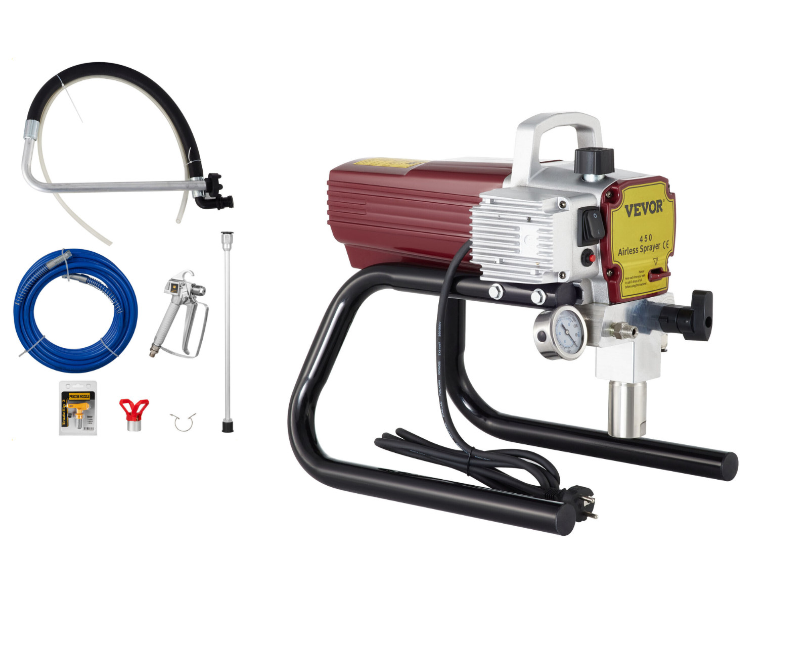 Pulvérisateur sans air 1500W à haut débit de 1,2l/m pour peindre sans trace les murs