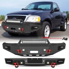 YEEGO For 1992-1997 Ford F150/F250/F350 Front Rear Bumper W/Winch plate&Lights
