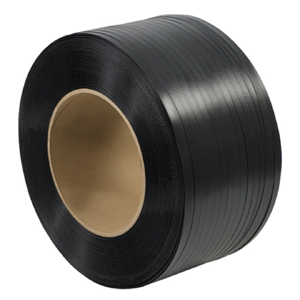 1/2" 9000 Ft 300 lbs 8x8" Core Hand Poly Strapping Coil Black Packing ...