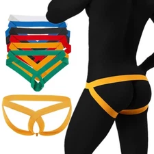 Mens Underwear Backless Thongs Gay Panties Jockstrap Briefs Low Rise G-string 