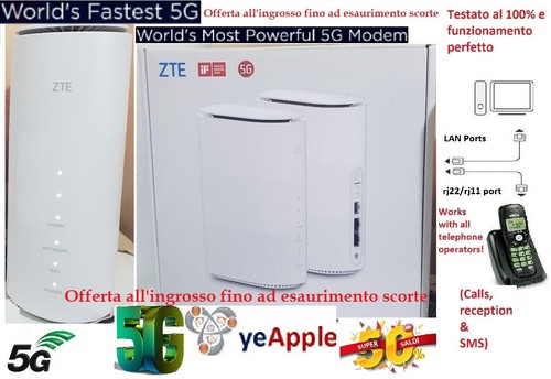 ZTE 5G LTE Router-MC801A 3,43 Gbit/s / LTE 2 Gbit/s Cat22 Rj11 1000 Mbps WIFI 6 - Afbeelding 1 van 8