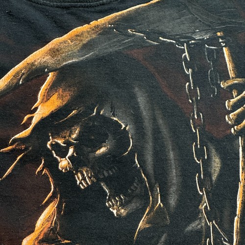 Vintage Grim Reaper Shirt Mens 3XL Death Skull AOP Punk Grunge Skate Y2K Demon - Picture 5 of 14