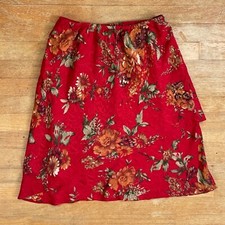 Vintage Embossed Jacquard Skirt Size Large 29-32 Elastic Waist 1990s Floral