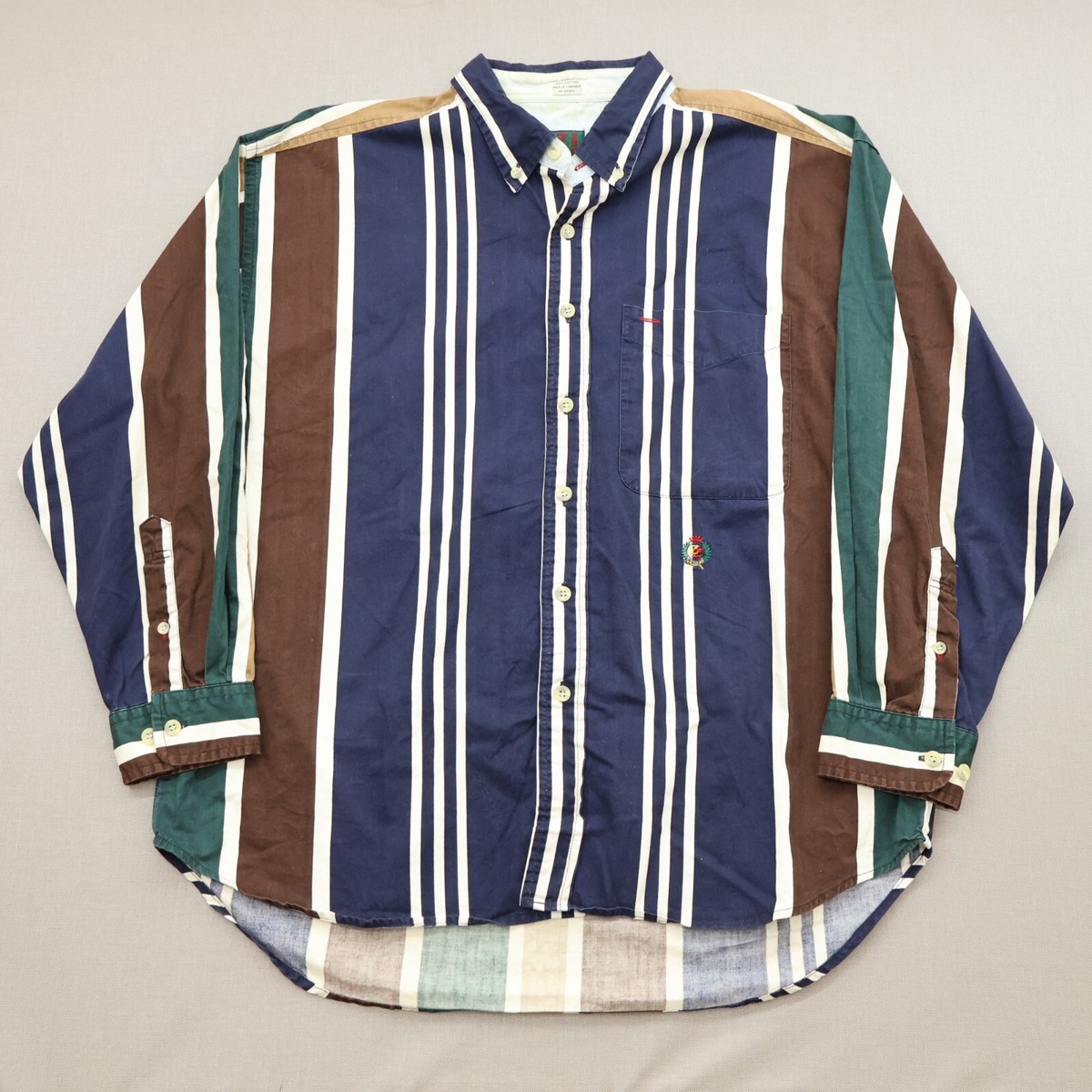 Vtg 90's Button Down Striped Shirt Ziza Mens XL Colorful 100 Vtg 90's Button Down Striped Shirt Ziza Mens XL Colorful 100