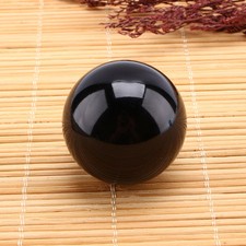 60MM Natural Obsidian Sphere Black Rare Crystal Ball Healing Stone Gemstone