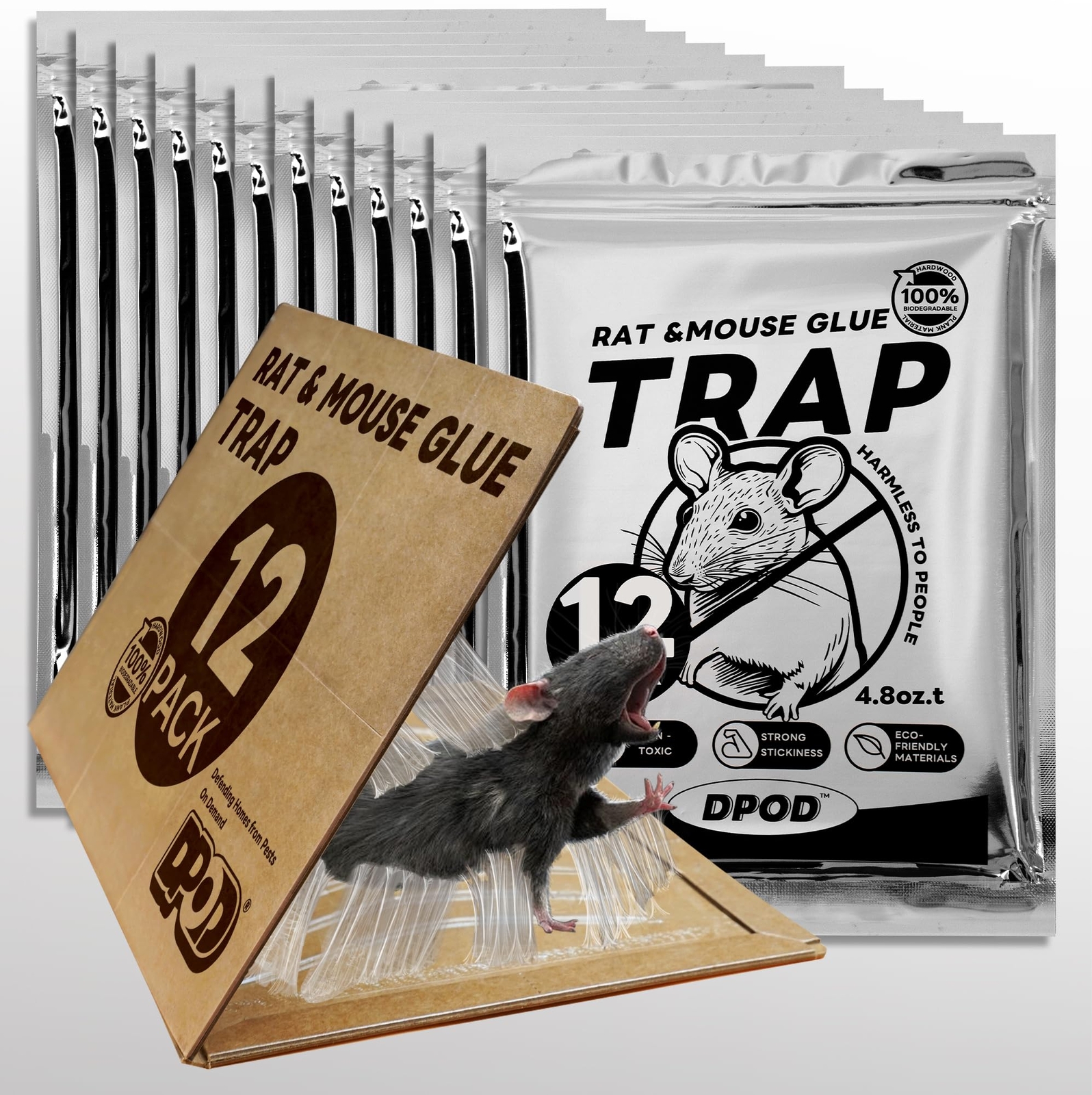 12 Pack Glue Traps Indoor for Home, Large Sticky Traps for Inside House, Pre-...