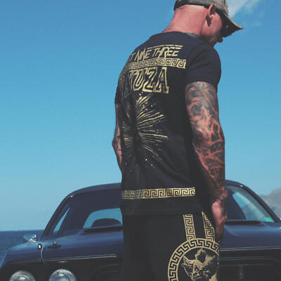 Neues Yakuza Herren VIP Aztecs T-Shirt - Schwarz