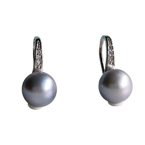 10-12mm Natural White Baroque Freshwater Pearl Dangle Earrings - 14K Gold Plated Hook 9 thumbnail image